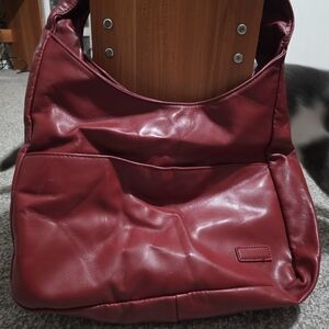 Elegant Red Leather Women's Bag